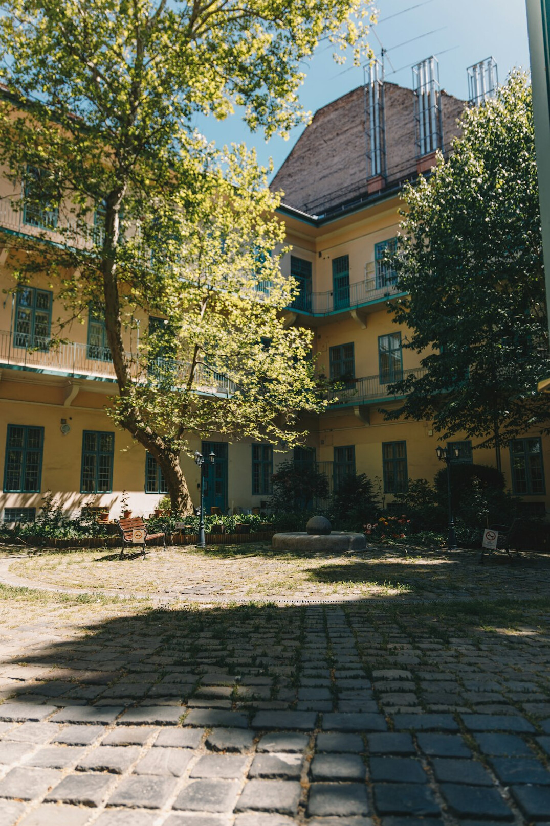 Children playing in a residential courtyard